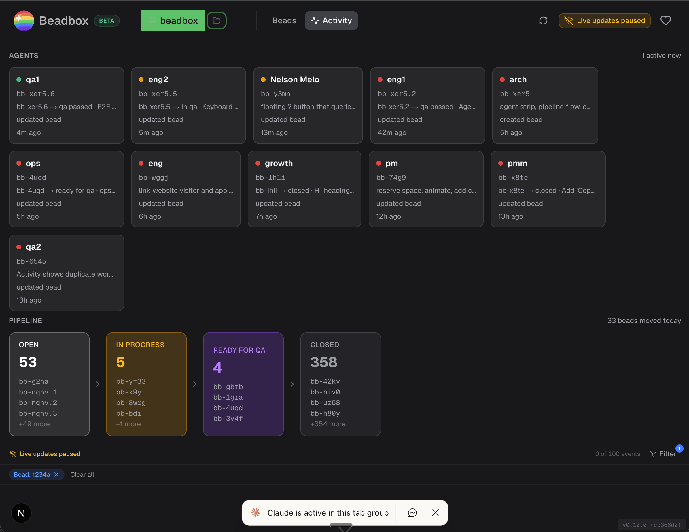Activity Dashboard preview