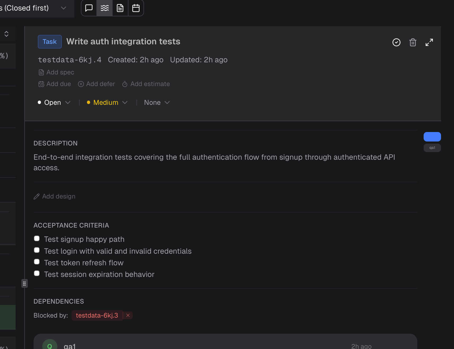 Inline editing to reprioritize and reassign a task between agents